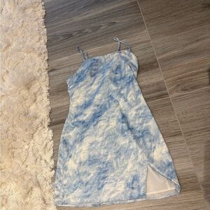 NEVER WORN Superdown Revolve Sky Blue Tie-Dye Mini Dress